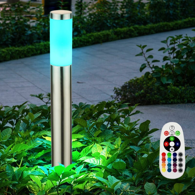foto del prodotto 7 watt led rgb in piedi lampada da ingresso in acciaio inox illuminazione bianca cambia colori telecomando