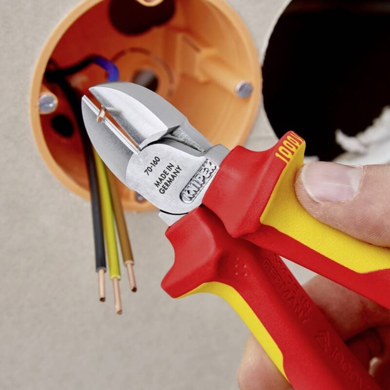 foto del prodotto 70 06 160 vde tronchese laterale con sfaccettatura 160 mm knipex