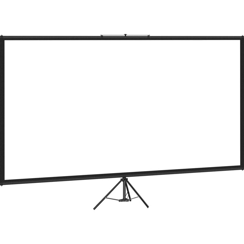 foto del prodotto 70 pollici treppiede schermo proiettore stand 16 9 4k hd senza rughe altezza regolabile schermo portatile per interni ed esterni film, home cinema,