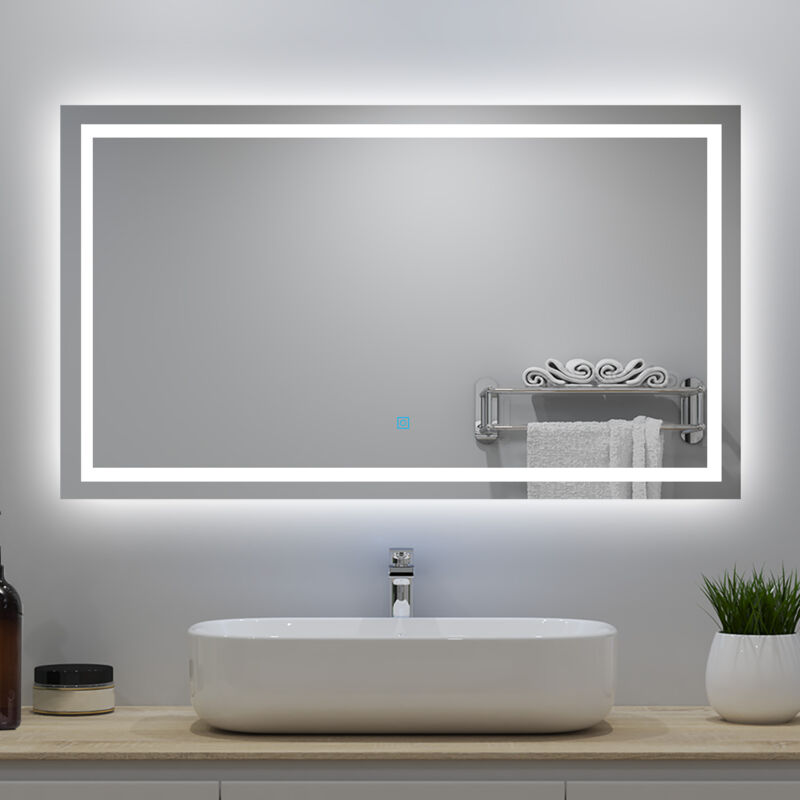 foto del prodotto 70 x 50 cm specchio da bagno, disappannamento, touch, 3 temperature di colore, led