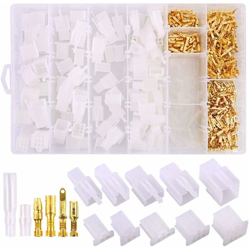 foto del prodotto 700 connettori elettrici automobilistici da 2,8 mm 2 3 4 6 connettori per cavi elettrici a 9 pin per auto moto e kit di connettori elettrici da 30