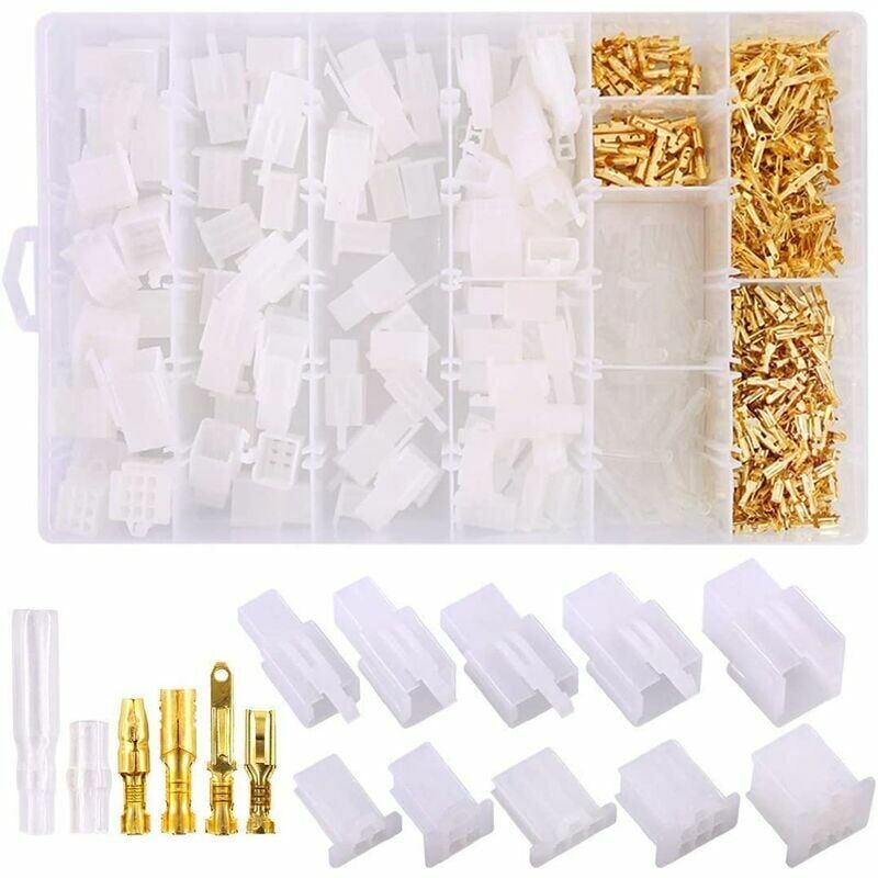 foto del prodotto 700 pezzi connettori elettrici per autoveicoli da 2,8 mm, 2, 3, 4, 6, 9 pin, connettori per cavi elettrici per auto e moto e 30 pezzi kit di