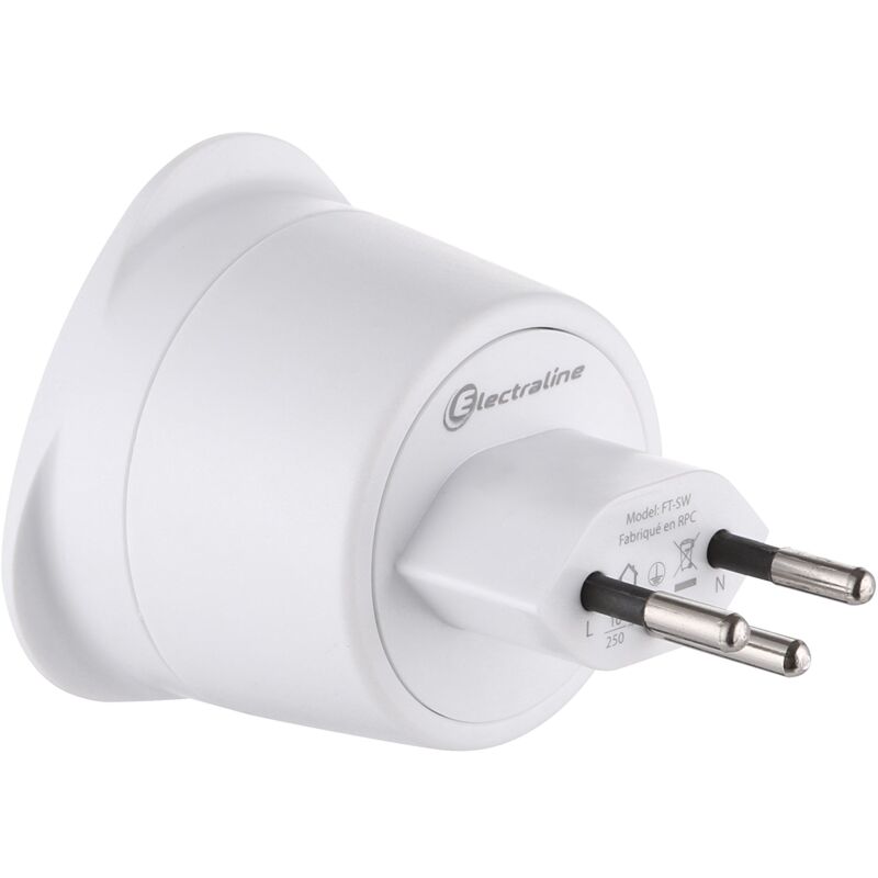 foto del prodotto 70052 adattatore da viaggio francia europa, bianco electraline