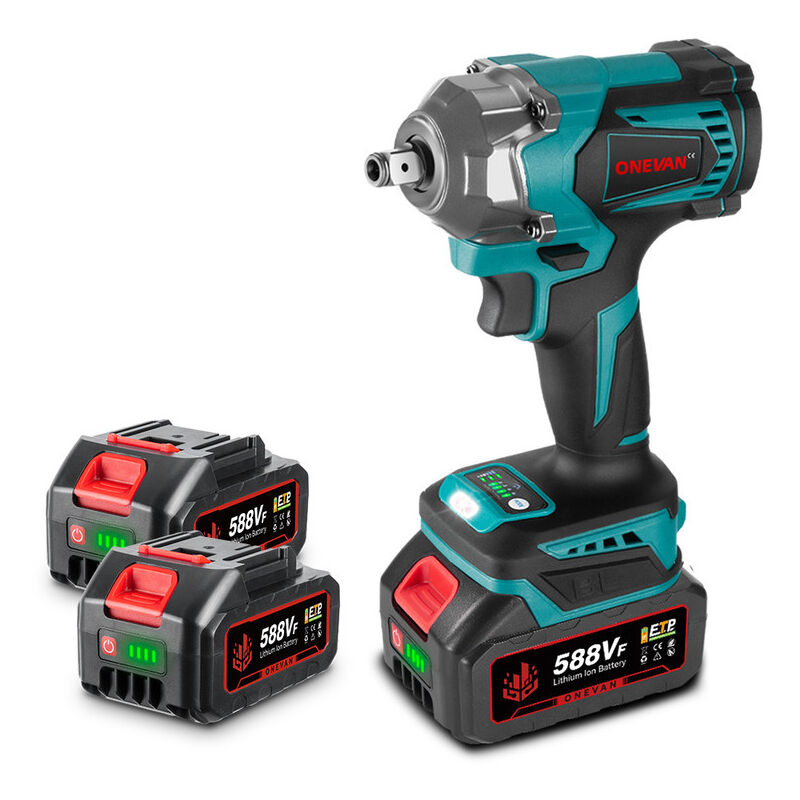 foto del prodotto 700n.m chiavi a impulsi avvitatore elettrico senza spazzole 3 funzioni con 2 batteria onevan