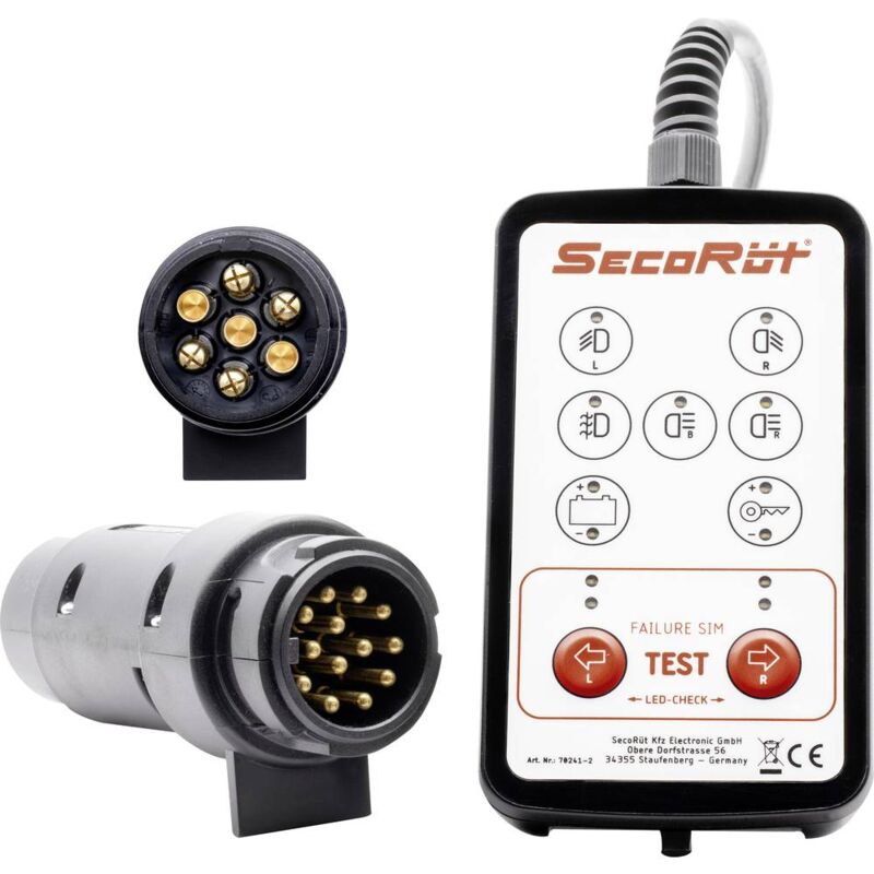 foto del prodotto 70241 2 tester per prese rimorchio 12 v secor t