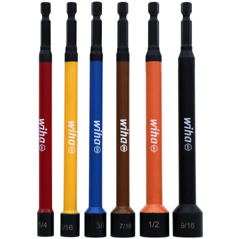 foto del prodotto 70486 set di 6 dadi magnetici con codice colore wiha