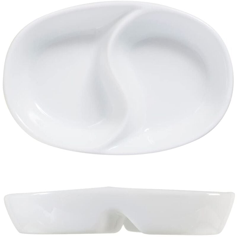 foto del prodotto 7092300 antipastiera ovale 2 posti, porcellana, bianco, cm 11 x 7, porcelain h h