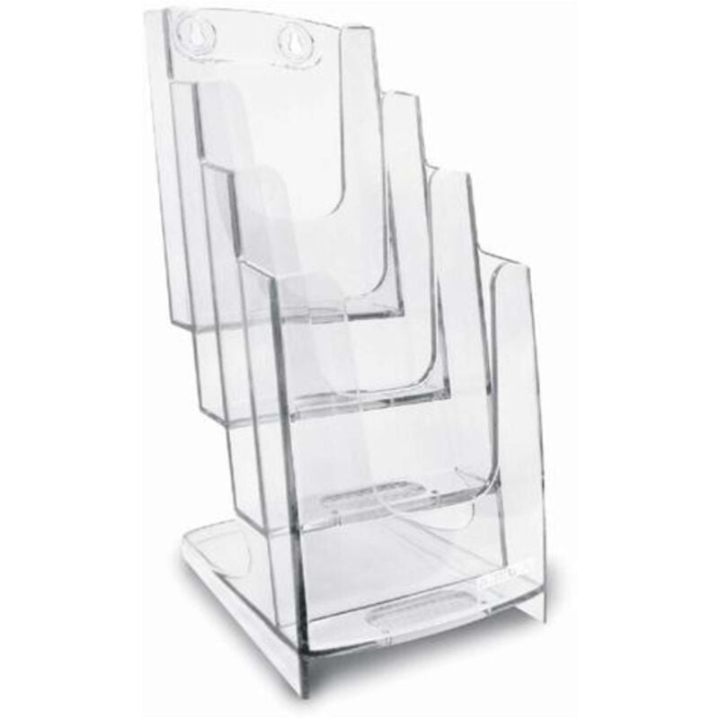foto del prodotto 70a64 portadepliant modulare multipla per banco o parete in plastica trasparente formato 1 3 a4