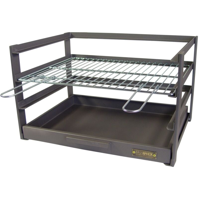 foto del prodotto 71471.0 cassetto barbecue con griglia zincata, nero, 46 x 41 x 35 cm imex el zorro