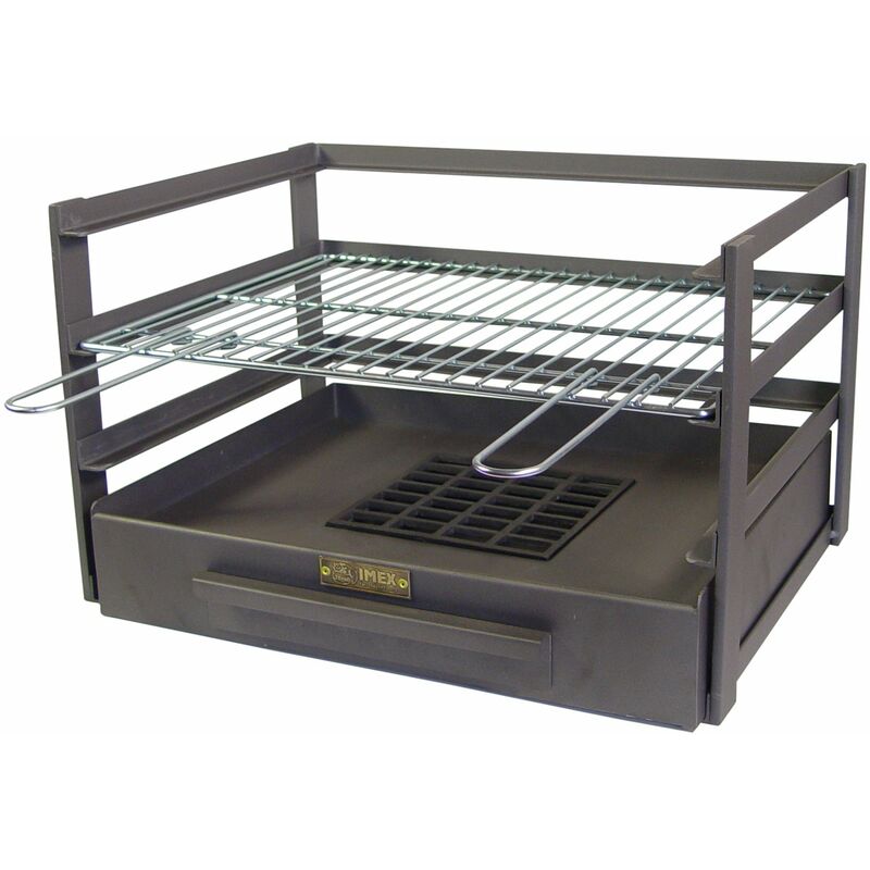foto del prodotto 71475.0 cassetto barbecue con griglia zincata, nero, 57 x 41 x 35 cm imex el zorro
