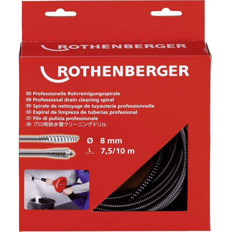 foto del prodotto 72412 albero per la pulizia dei tubi 7.5 m dimensione, 8 mm rothenberger