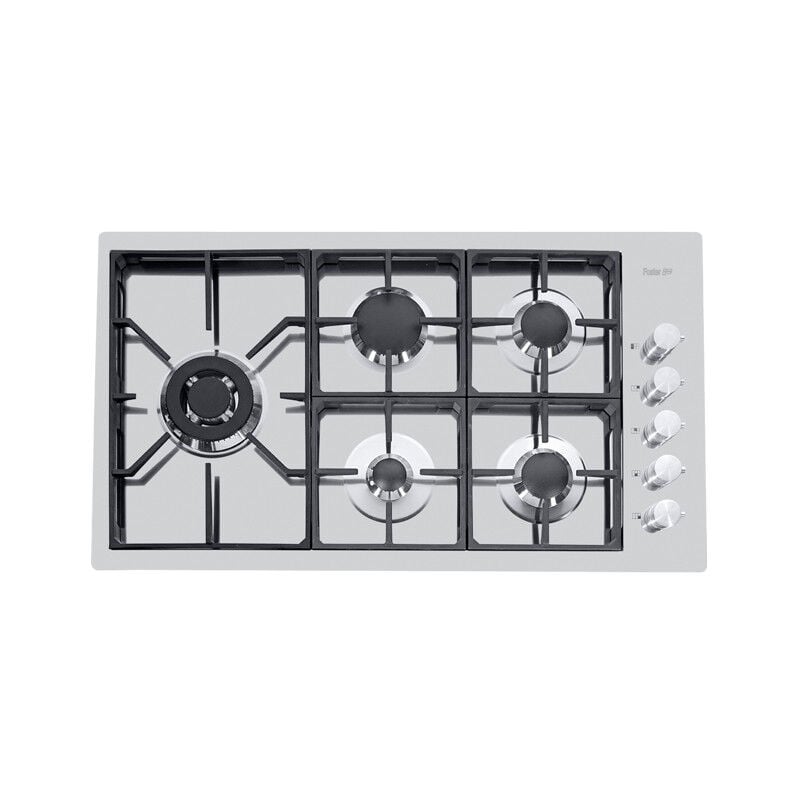foto del prodotto 7257 032. colore del prodotto: acciaio inox, posizionamento dell'apparecchio: da incasso, tipo di piano cottura: gas. bruciatore piccolo: 1100 w, bruciatore medio: 1750 w, bruciato... - 7257032 - foster