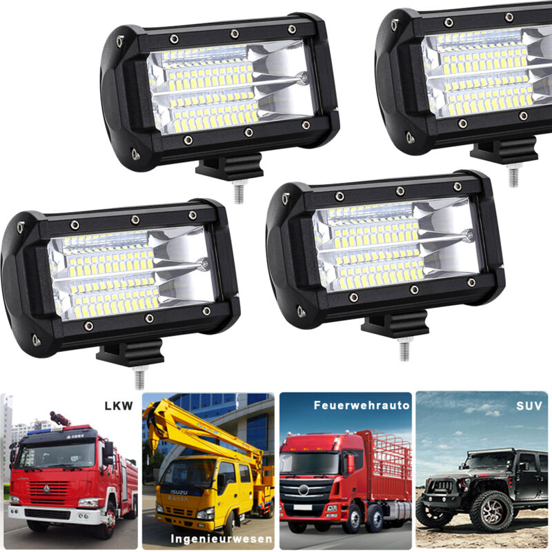 foto del prodotto 72w led faro da lavoro, led luce ausiliaria offroad faro, luce lavoro, ip67 impermeabile, per adatto per la maggior parte delle auto, 4 x 72w aufun