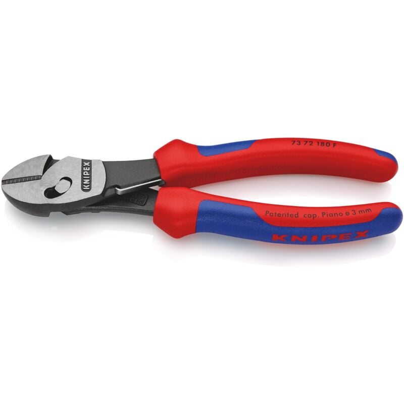 foto del prodotto 73 72 180 f twinforce tronchesi laterale ad alta prestazione con molla di apertura rivestiti in materiale bicomponente bonderizzata nera 180 mm
