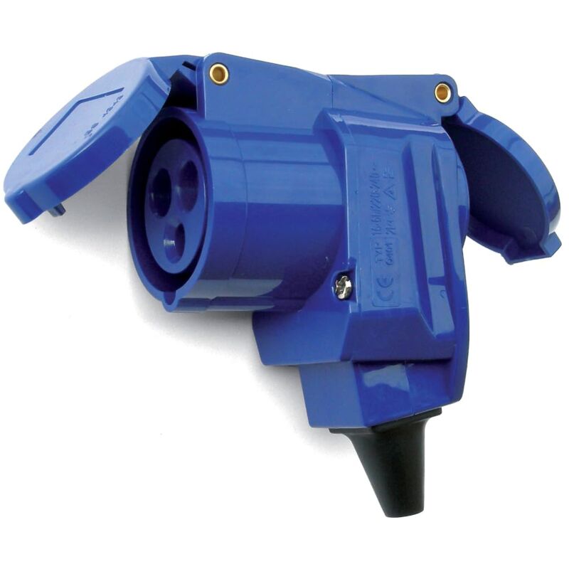 foto del prodotto 73002 adattatore caravan presa 2p t 16a 200 250v 6h ip44 presa tedesca 2p t 16a ip44 fanton