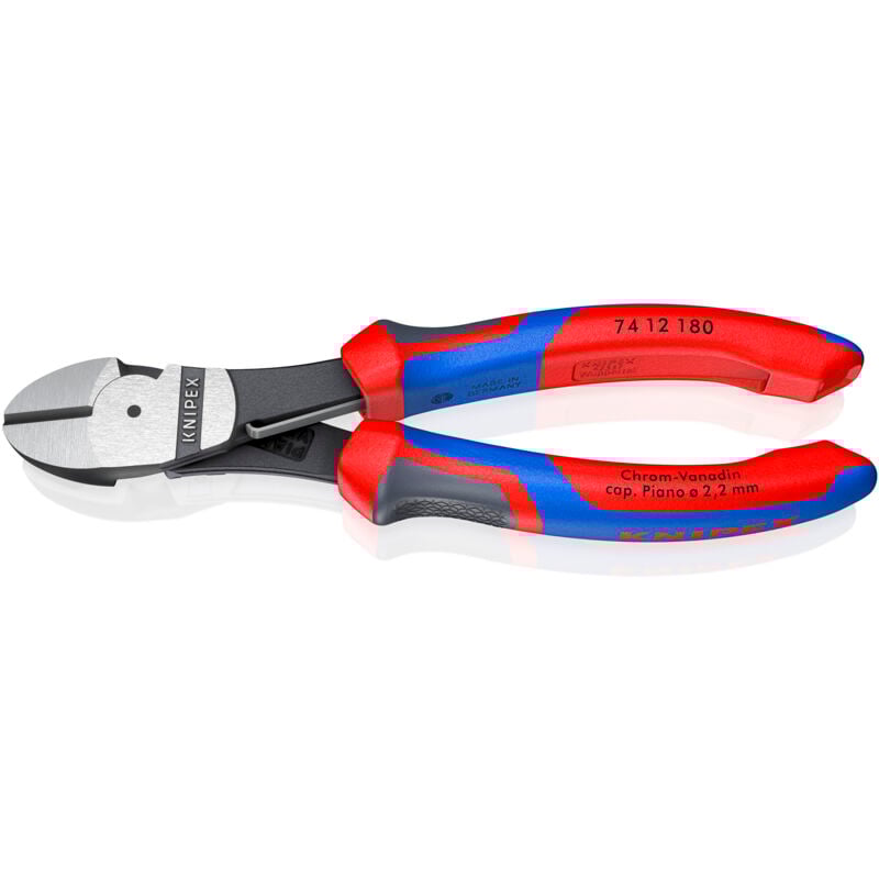 foto del prodotto 74 12 180 officina e meccanica tronchese con taglienti laterali tipo forte con sfaccettatura 180 mm knipex