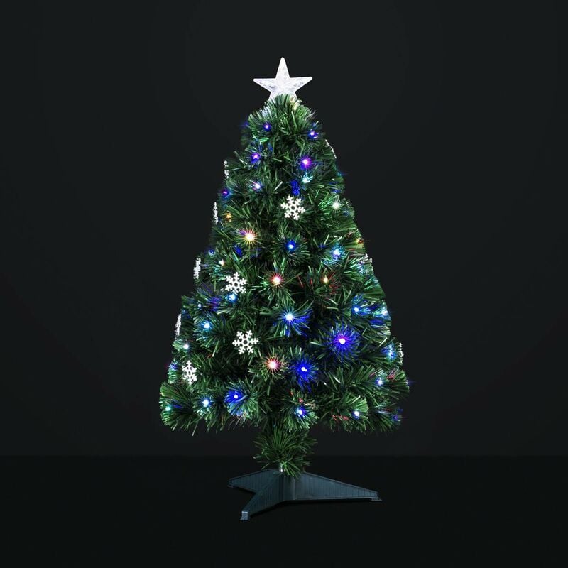 foto del prodotto 74 led albero di illuminazione in fibra ottica per interni h90cm trasformatore feeric lights christmas