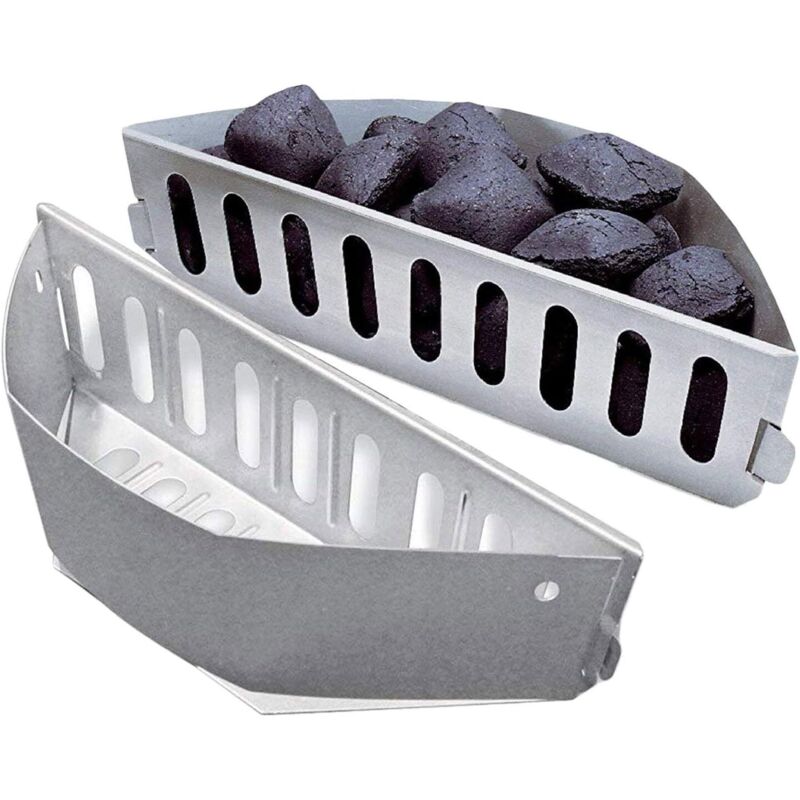 foto del prodotto 7403 cestello per carbone confezione da 2 per barbecue a carbonella weber da 57 cm, cestello per bricchette per barbecue a carbone weber one touch
