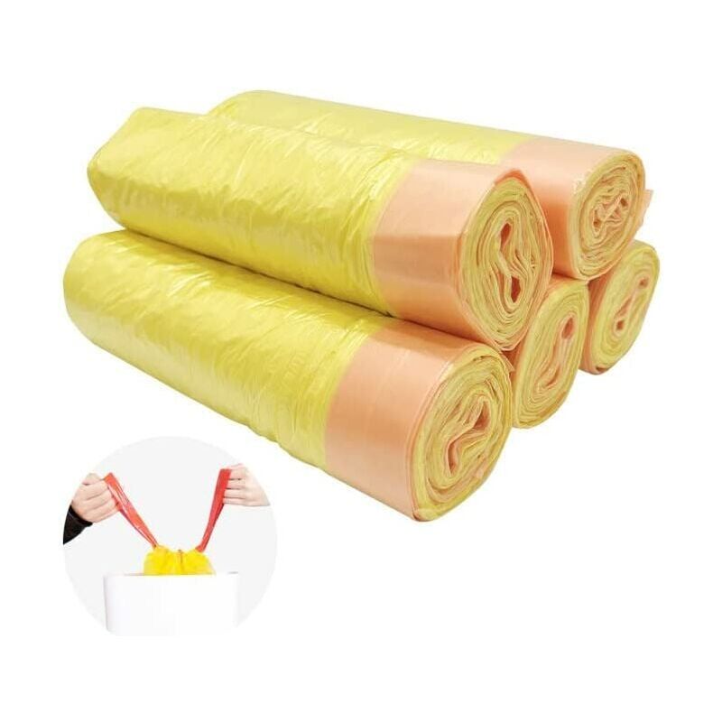 foto del prodotto 75 pezzi 20l sacchi per la spazzatura con coulisse sacchi per la spazzatura ispessimento per casa e ufficio 45x50 cm sollbry