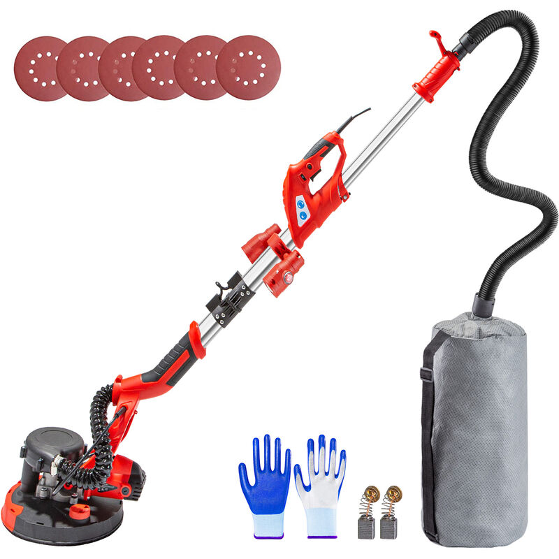 foto del prodotto 750 w levigatrice a muro, lucidatrice per lavori a secco , levigatrice telescopica per pareti e soffitti, levigatrice a giraffa, ideale per levigare