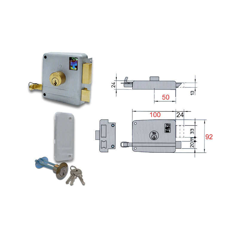 foto del prodotto 7502 serratura applicare mm50 sx d cil stacc viro