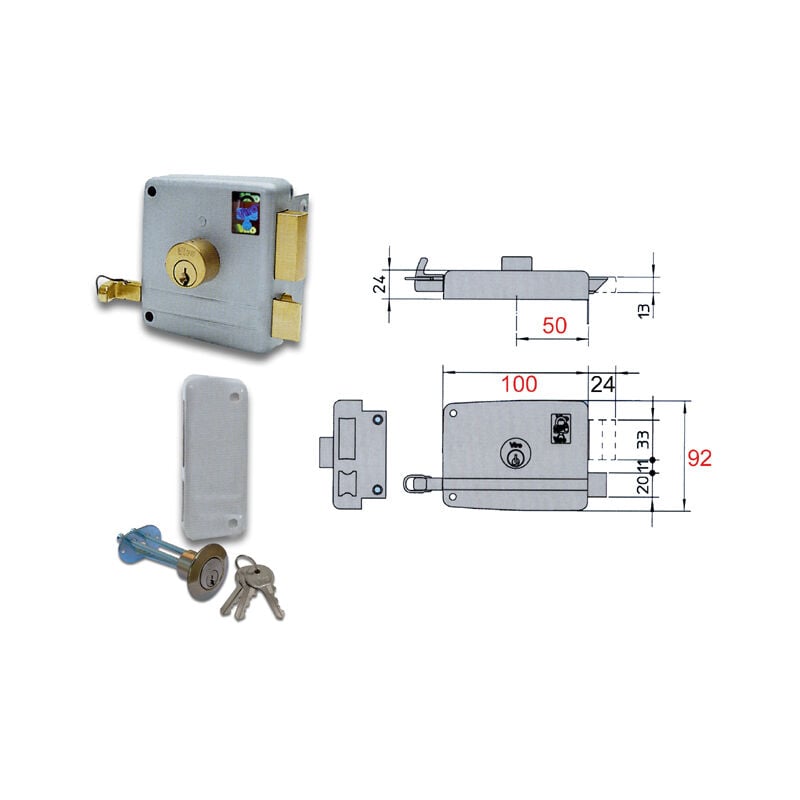 foto del prodotto 7504 serratura applicare mm70 dx d cil stacc viro