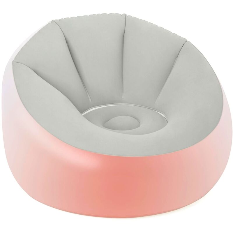 foto del prodotto 75086 pouf gonfiabile rotondo con luce led integrata, bianca, 102x97x71 cm, multicolor bestway