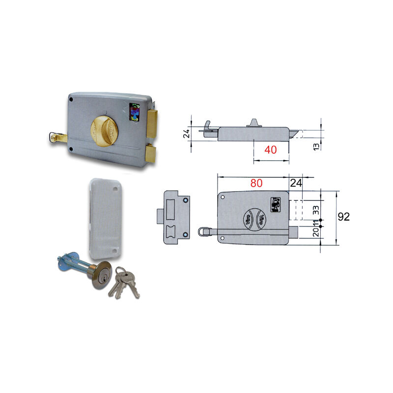 foto del prodotto 7602 serratura applicare mm50 dx pom cil stac viro