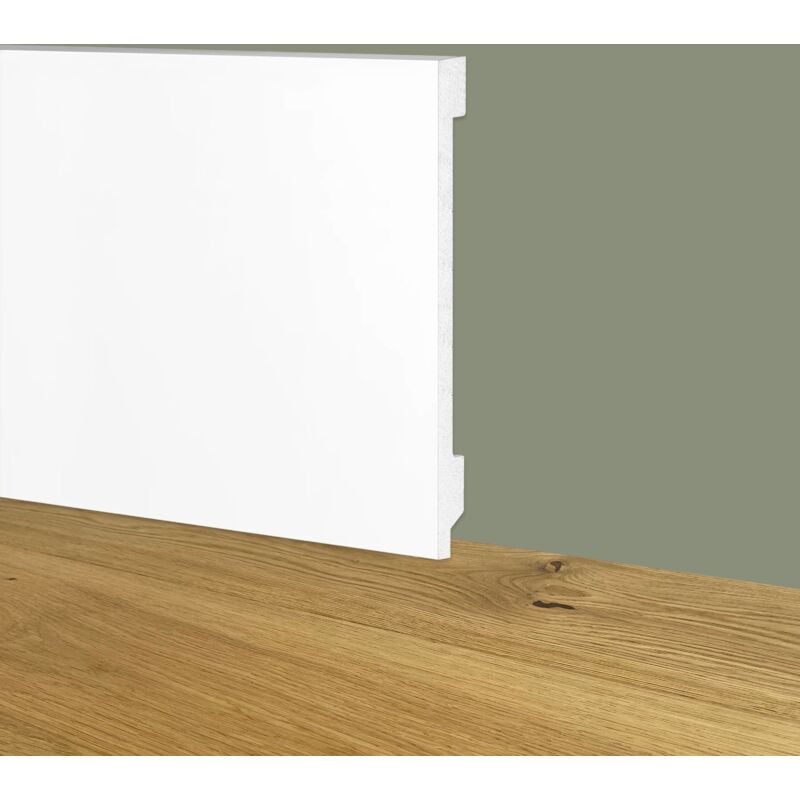 foto del prodotto 76ml bancale di battiscopa bianco squadrato passacavo 100x15x2000mm in polimeri polistrutturato