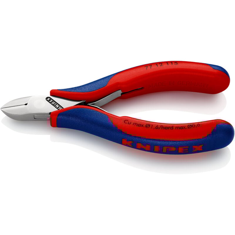 foto del prodotto 77 12 115 elettronica e meccanica di precisione tronchese laterale con sfaccettatura 115 mm knipex