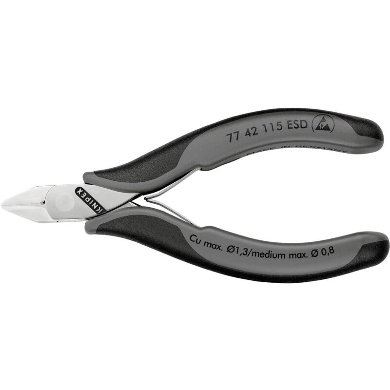 foto del prodotto 77 42 77 42 115 esd esd tronchese laterale senza sfaccettature 115 mm knipex