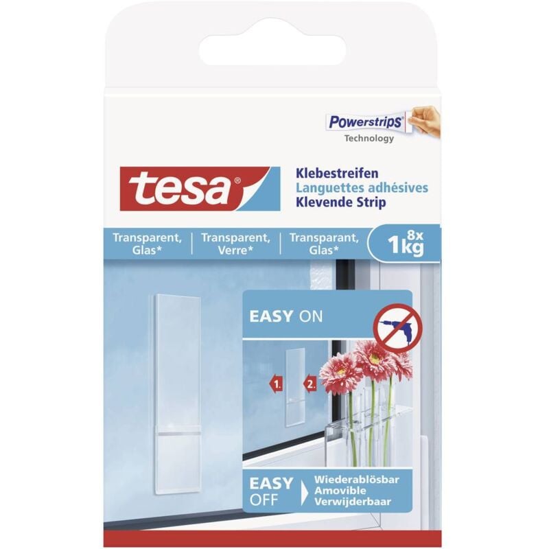 foto del prodotto 77733 strisce adesive trasparente contenuto 8 pz. tesa