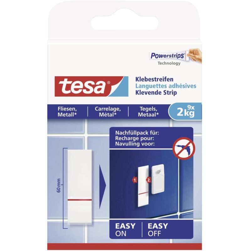 foto del prodotto 77760 strisce adesive bianco contenuto 9 pz. tesa