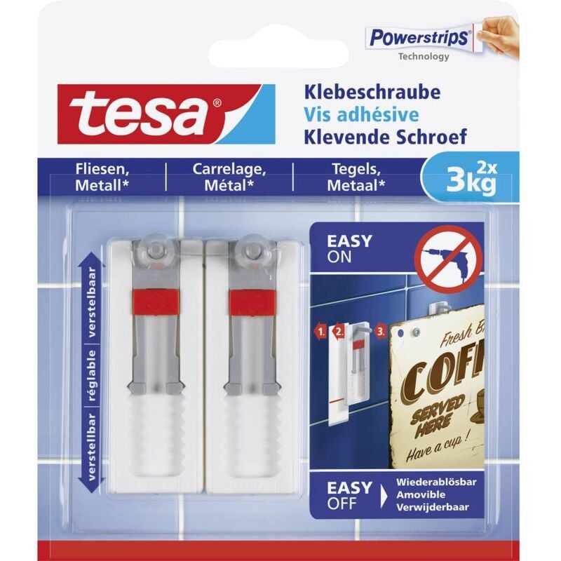 foto del prodotto 77765 vite adesiva regolabile bianco contenuto 2 pz. tesa