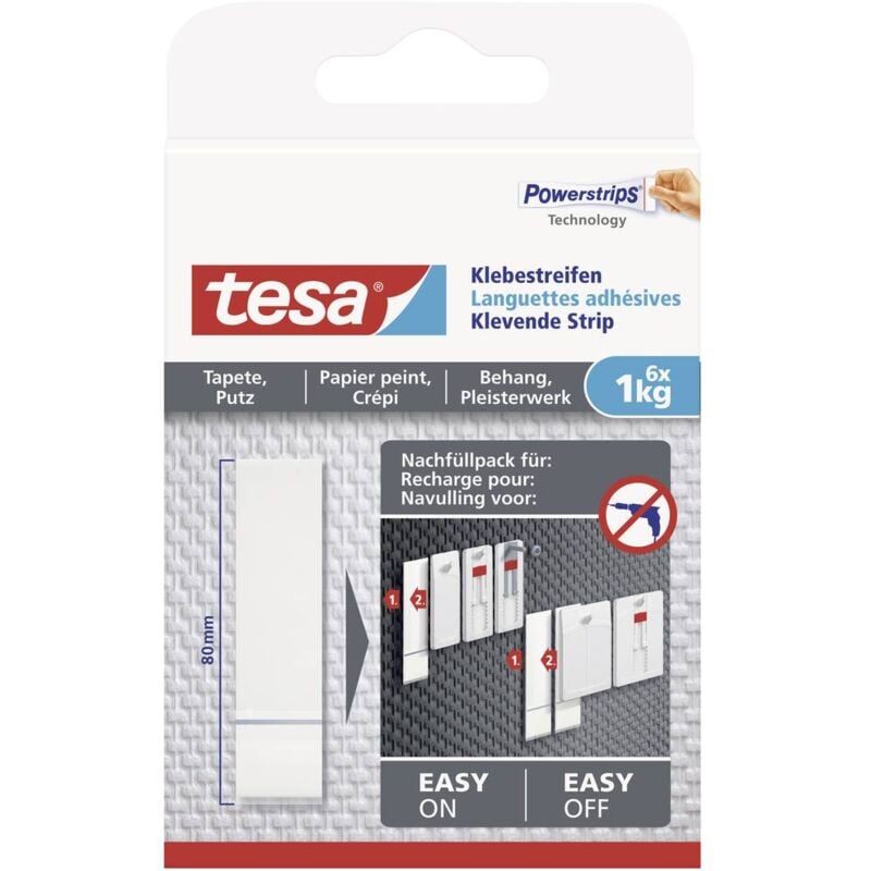 foto del prodotto 77771 strisce adesive bianco contenuto 6 pz. tesa