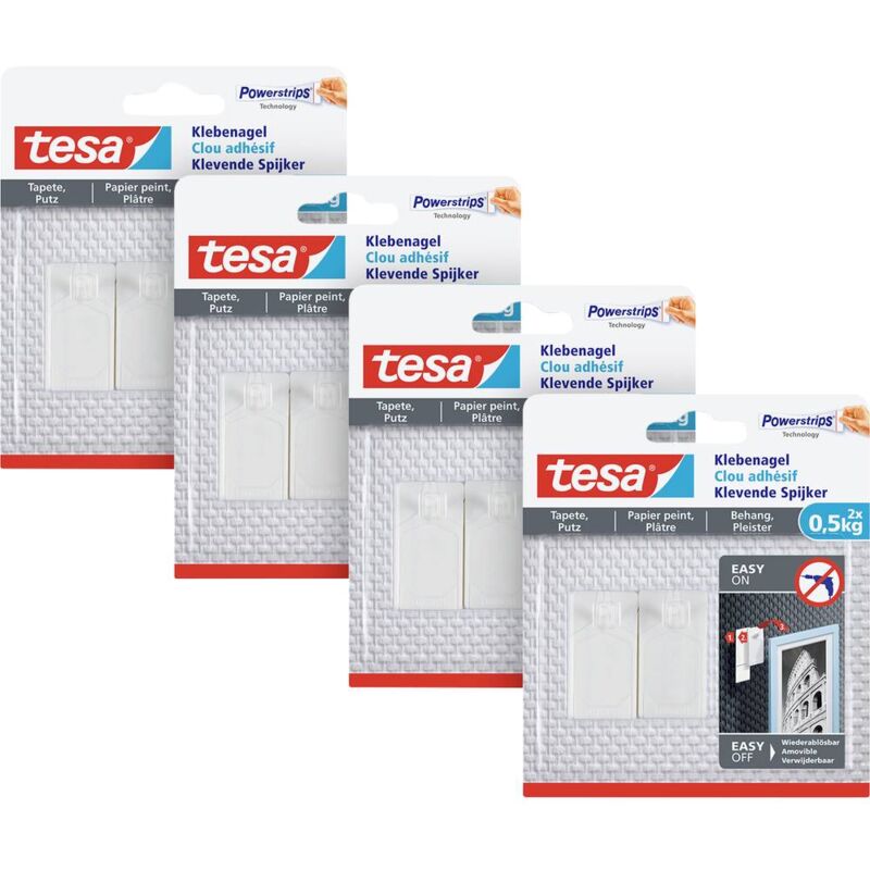 foto del prodotto 77772 chiodi adesivi bianco contenuto 8 pz. tesa