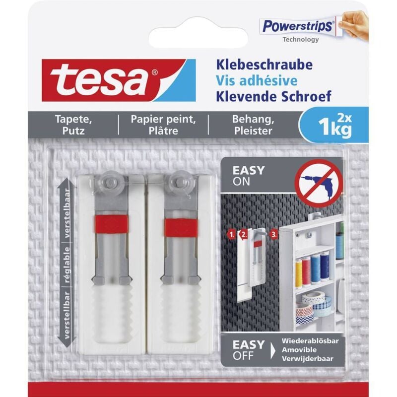 foto del prodotto 77775 vite adesiva regolabile bianco contenuto 2 pz. tesa
