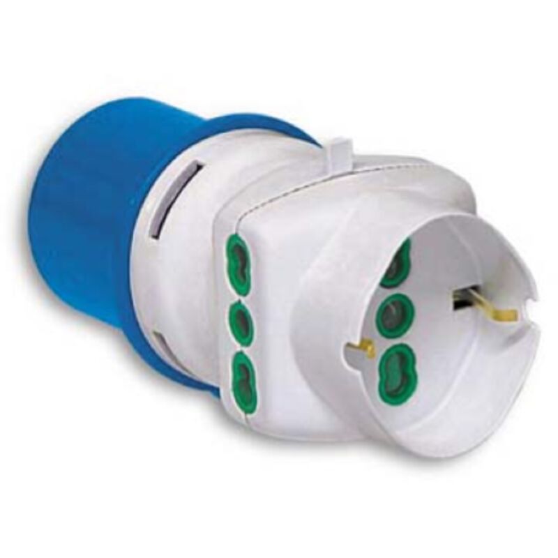foto del prodotto 78.090 adattatore multiplo 16a cee blu a 2 prese bipasso schuko fme
