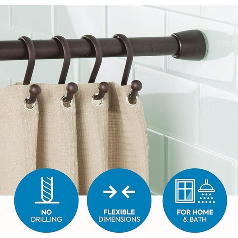 foto del prodotto 78571eu asta tenda doccia, metallo, bronzo, 109-191 cm - interdesign