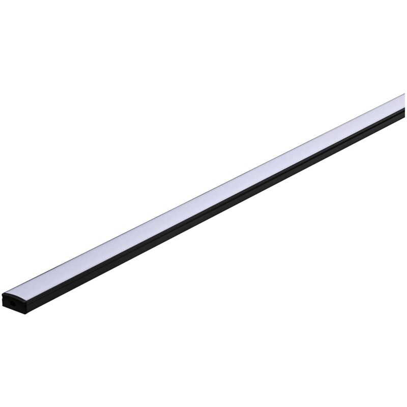 foto del prodotto 78902 profilo base con diffusore bianco 1 m canali led nero listelli alluminio, plastica stripe - paulmann