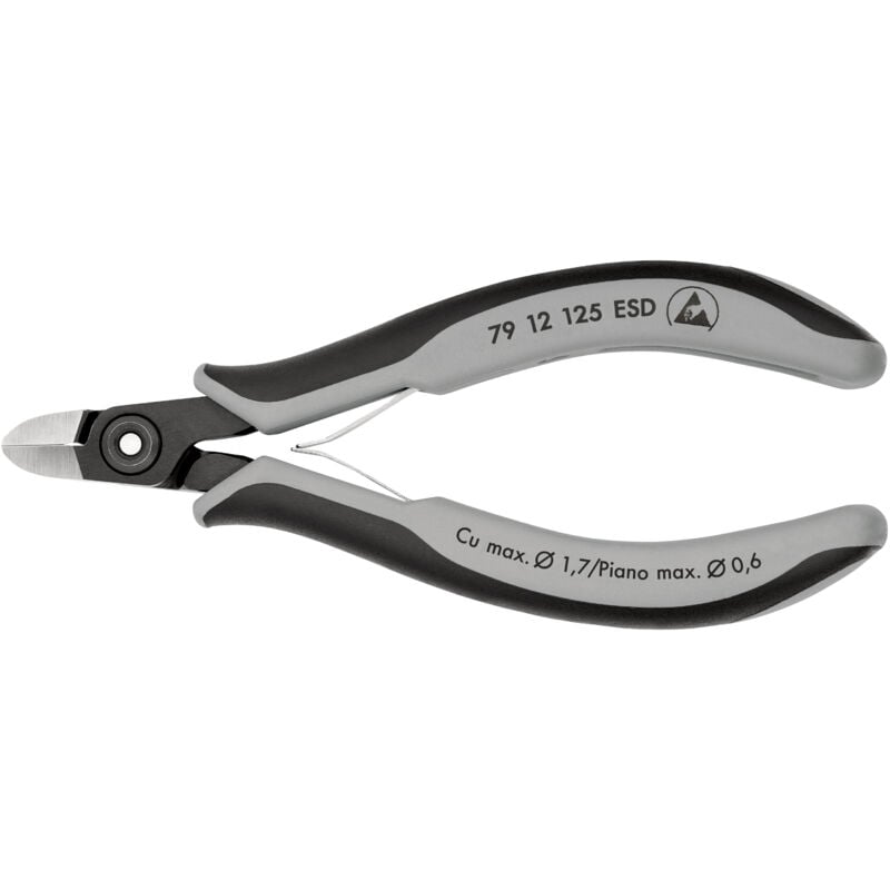 foto del prodotto 79 12 125 esd tronchese laterale di precisione per elettronica esd rivestiti in materiale bicomponente brunita 125 mm