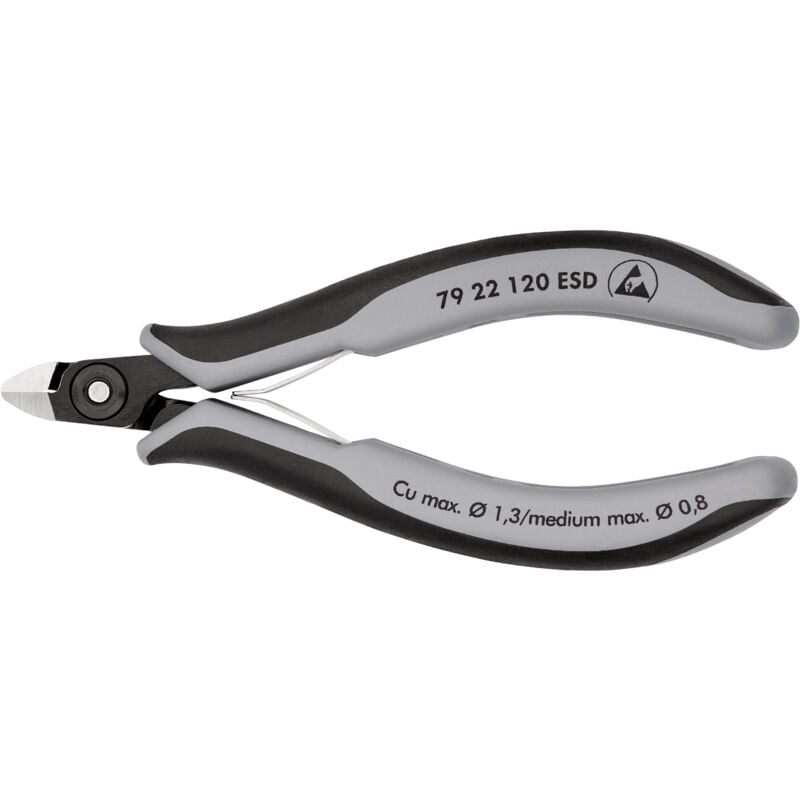 foto del prodotto 79 22 120 esd tronchese laterale di precisione per elettronica esd rivestiti in materiale bicomponente brunita 120 mm