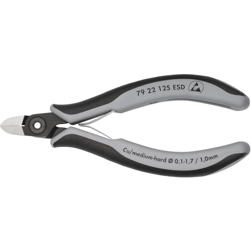 foto del prodotto 79 22 125 esd tronchese laterale di precisione per elettronica esd rivestiti in materiale bicomponente brunita 125 mm