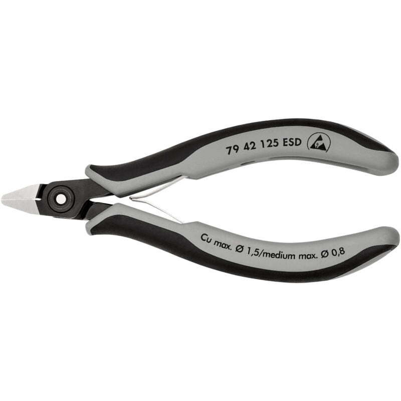foto del prodotto 79 42 125 esd esd tronchese laterale senza sfaccettature 125 mm knipex