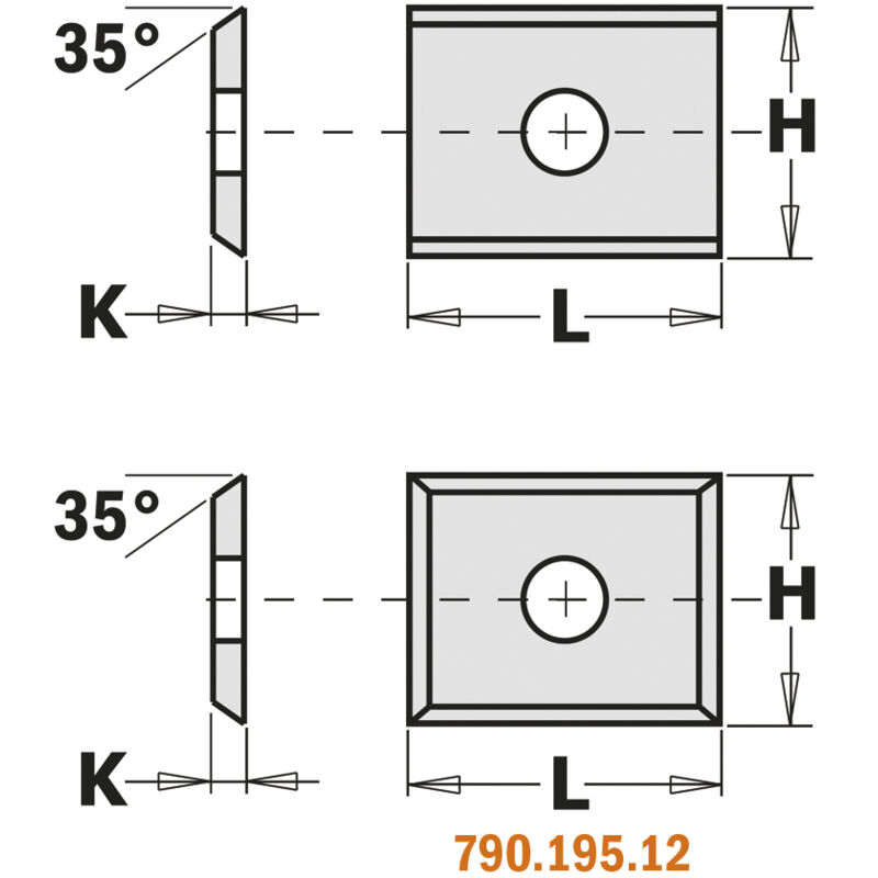 foto del prodotto 790.152.12 coltello rev. std 4 30 15x15x2.5mm r115 0.5 b6.4 hw-k1920