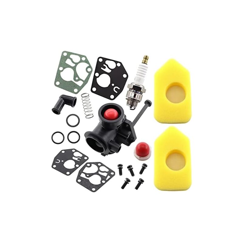 foto del prodotto 795477 filtro aria carburatore 698369 per briggs stratton 795469 794147 699660 794161 498811 09j000, 09l000, 09s000, 09t000 con candela a membrana