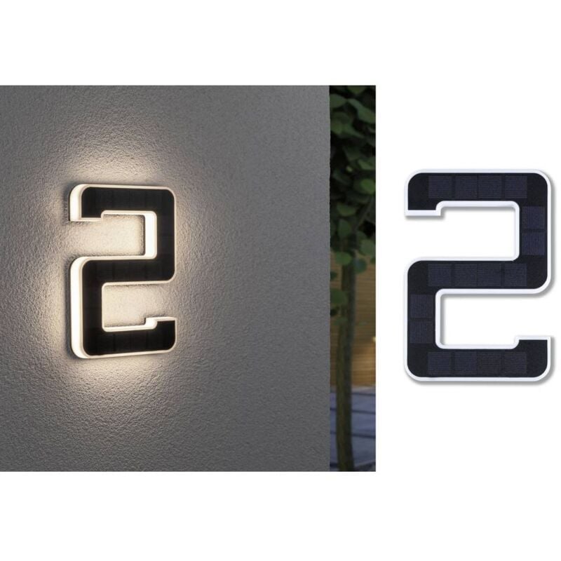 foto del prodotto 79843 lampada solare per numero civico 0.20 w bianco caldo nero - paulmann