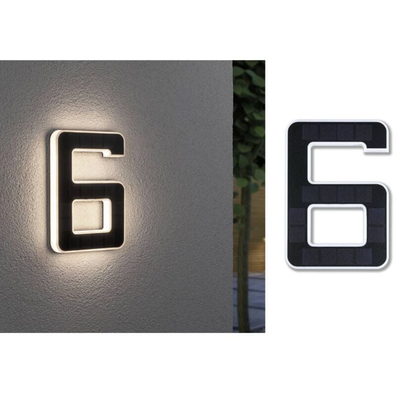 foto del prodotto 79847 lampada solare per numero civico 0.20 w bianco caldo nero paulmann