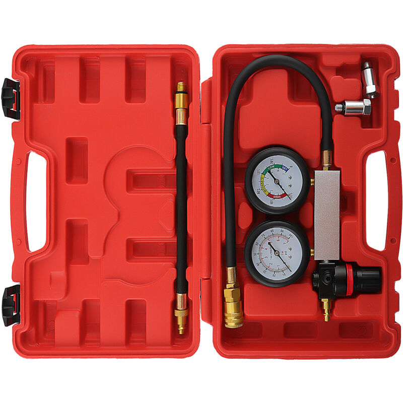foto del prodotto 7pcs engine compression tester cylinder leak detector kit 0 100psi 10 12mm