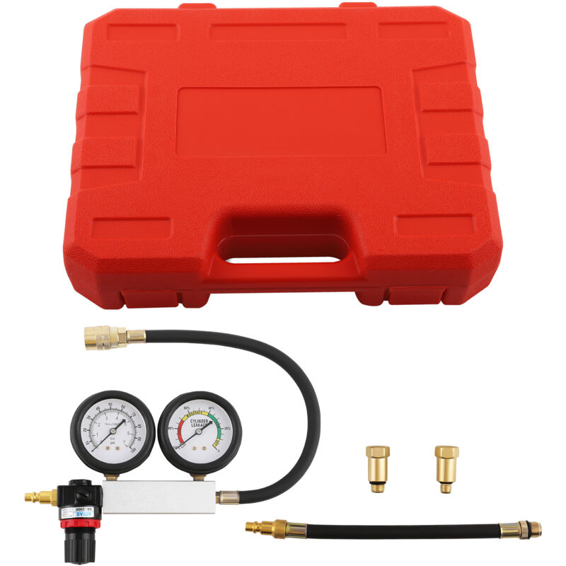 foto del prodotto 7pz tester misuratore di pressione compressione rilevatore perdite kit 0 100psi